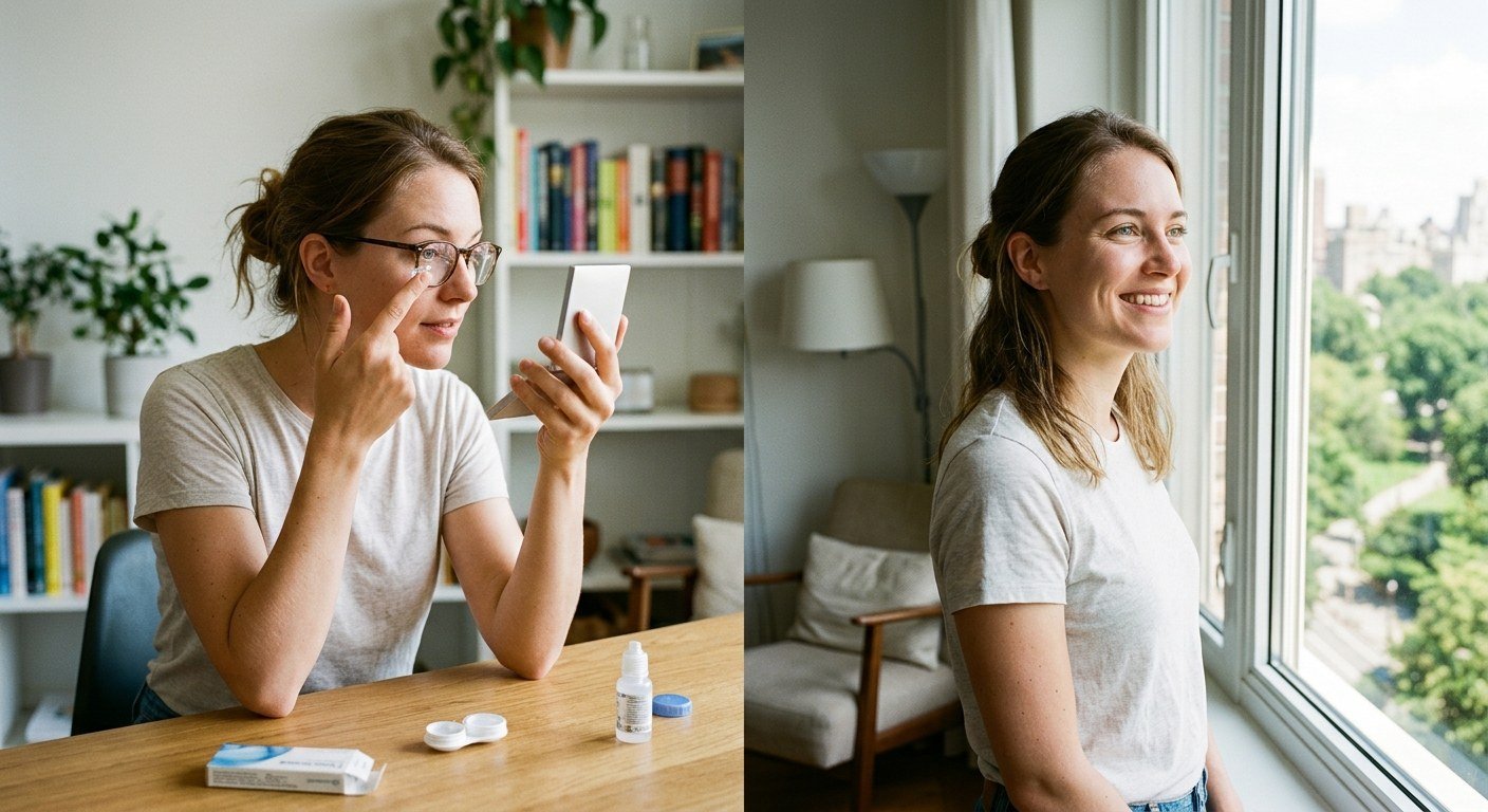 Airport Makeup With Comfortable Colored Contacts