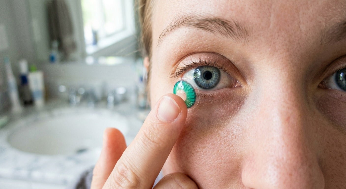 Hooded Eye Makeup With Colored Contacts